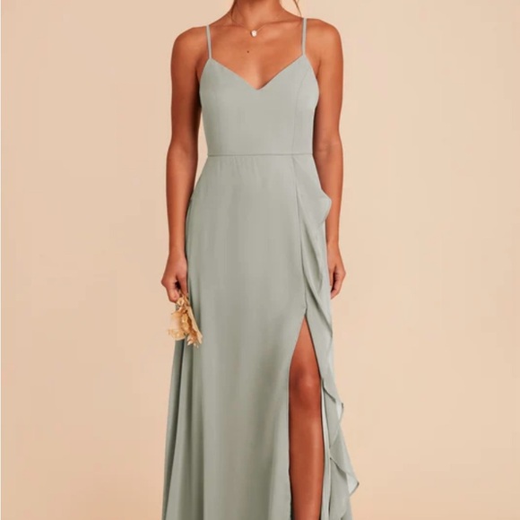 Theresa chiffon sage birdy grey bridesmaid dress - Picture 2 of 3